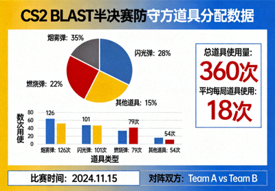 CS2 BLAST半决赛防守方道具分配数据可视化图